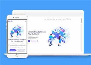 企业营销解决方案响应式网站模板 - 项目资源网