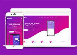 渐变色应用程式官网HTML5模板 - 项目资源网