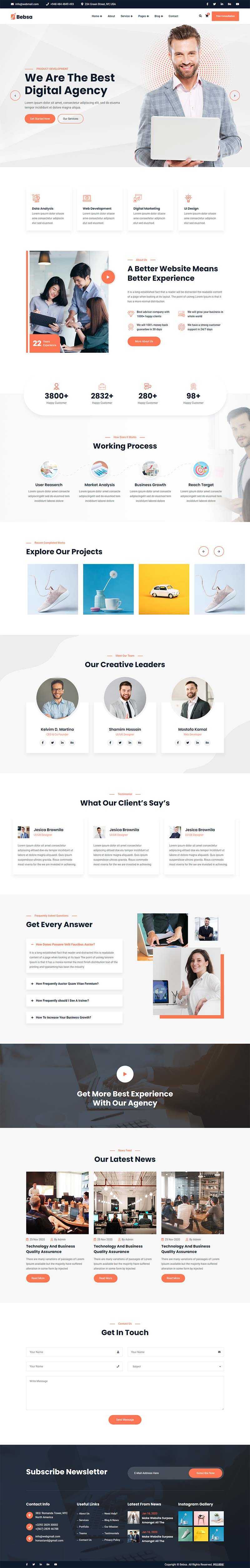 bootstrap4多用途的咨询公司业务展示html模板 - 项目资源网