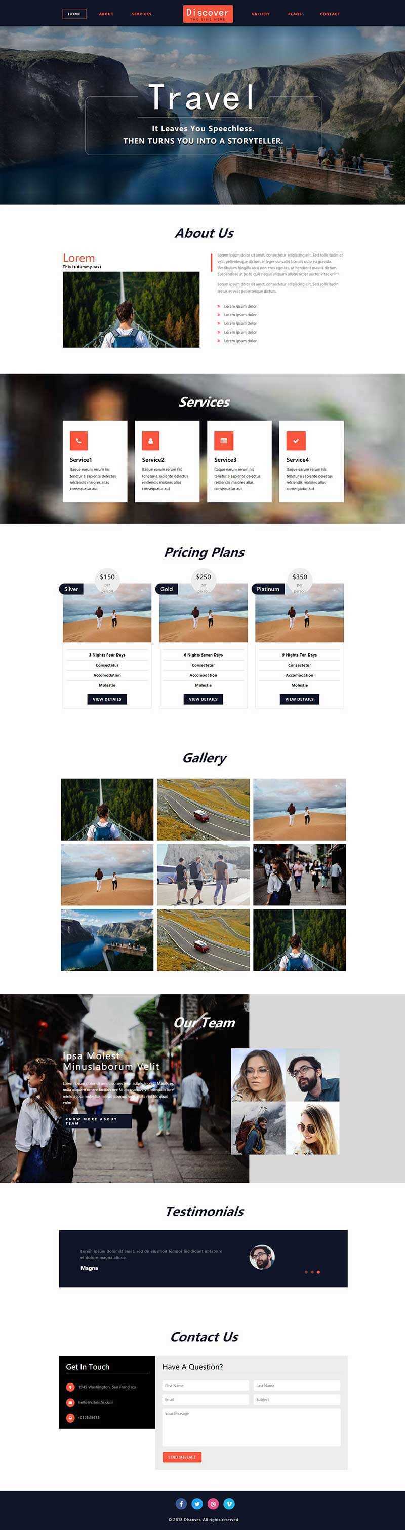 大气宽屏展示型旅游网页html模板 - 项目资源网
