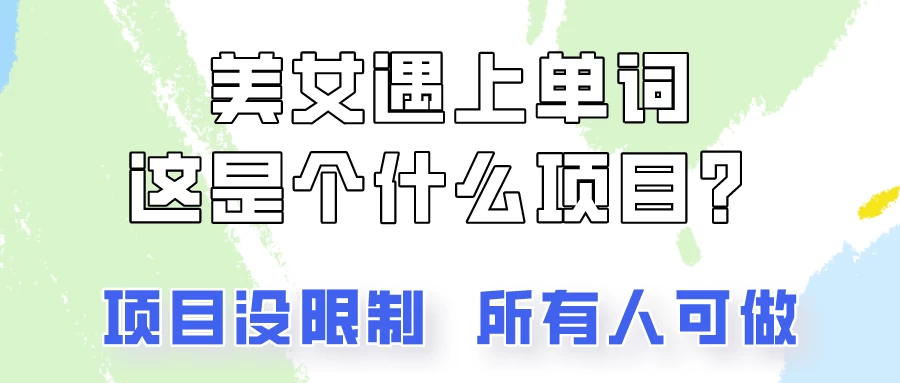 2024美女号单词暴力玩法,上手非常简单,轻松日收入500+ - 项目资源网