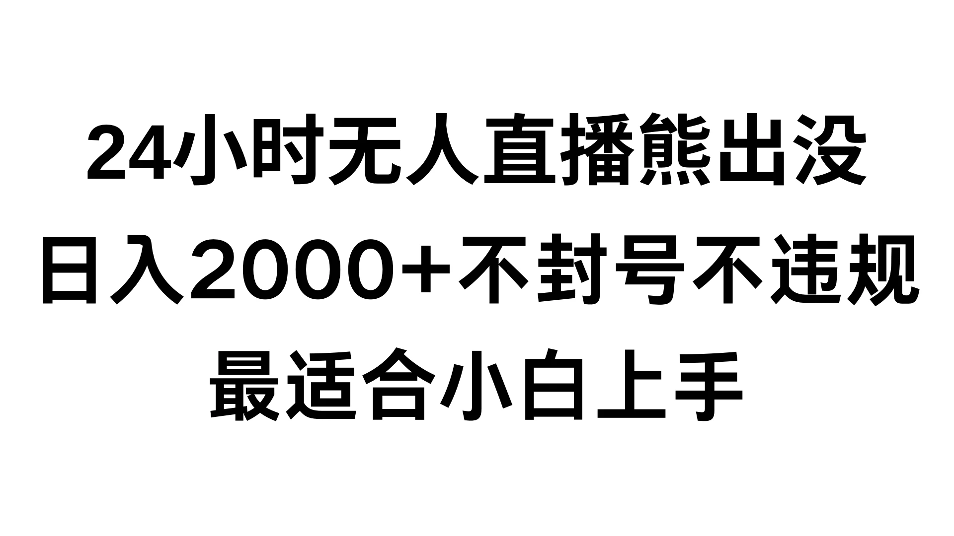 快手24小时无人直播熊出没，不封直播间，不违规，日入2000+，最适合小白上手，保姆式教学 - 项目资源网