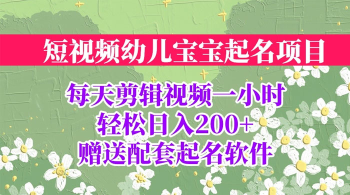 小红书宝宝起名项目:全程投屏实操,赠送配套软件 小红书宝宝起名项目:全程投屏实操,赠送配套软件