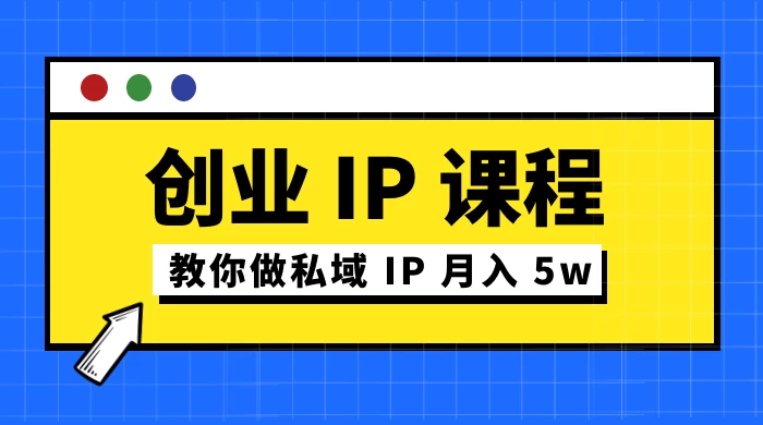 价值 2980 创业 IP 课程,教你做私域 IP 月入 5w - 项目资源网