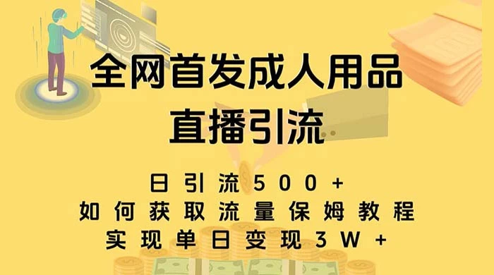 成人用品直播引流获客暴力玩法,单日引流500+,变现 3w+,保姆级教程 - 项目资源网