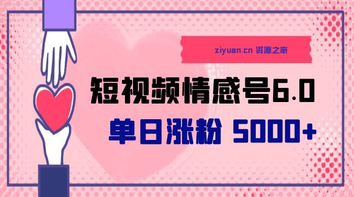 短视频情感号 6.0：单日涨粉 5000+，单条作品变现 300+ - 项目资源网